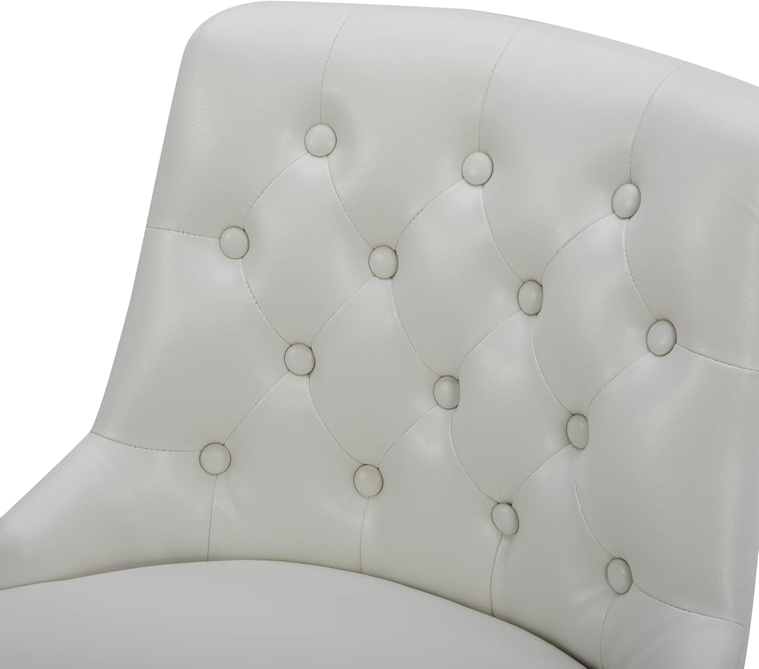 Counter Height Swivel Bar Stool White Faux Leather 26 Inch