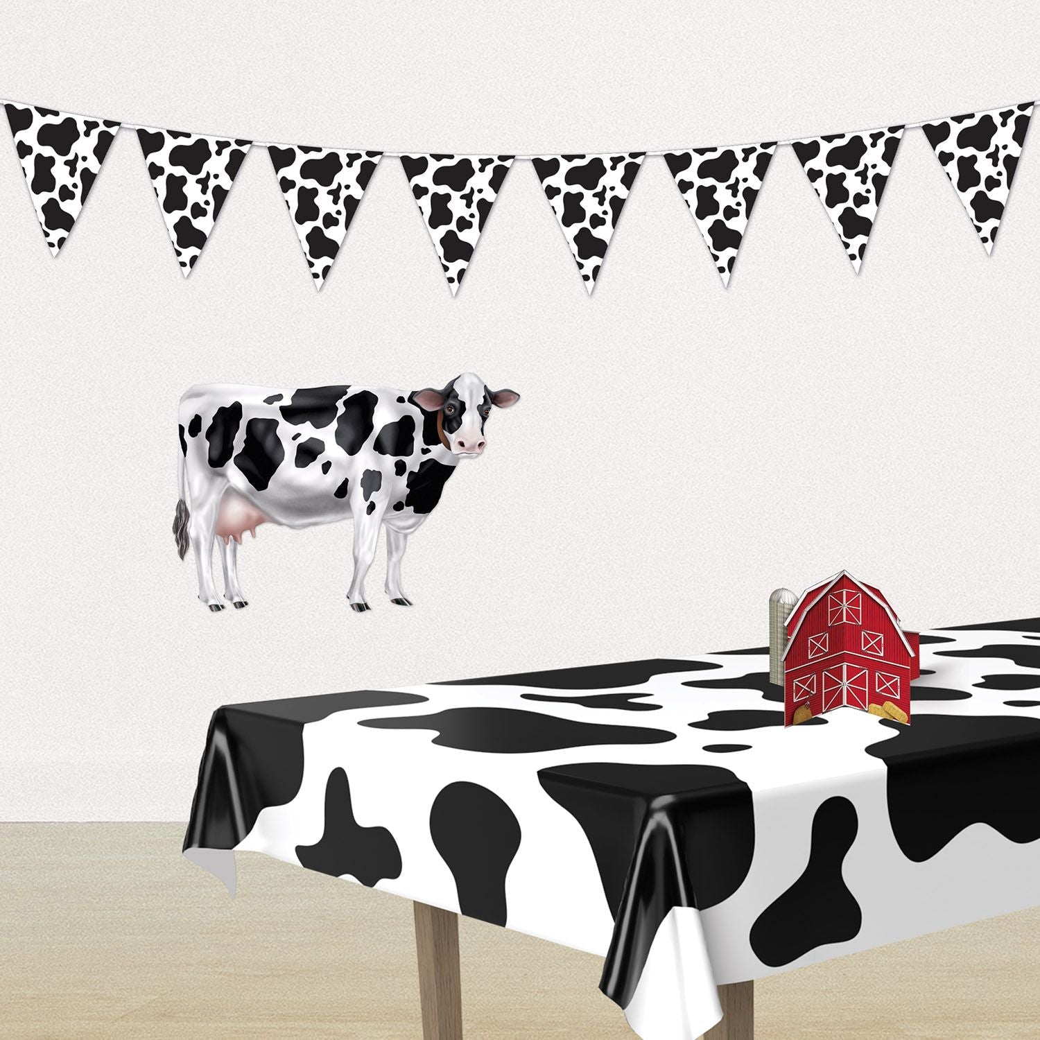 Cow Print Pennant Banner