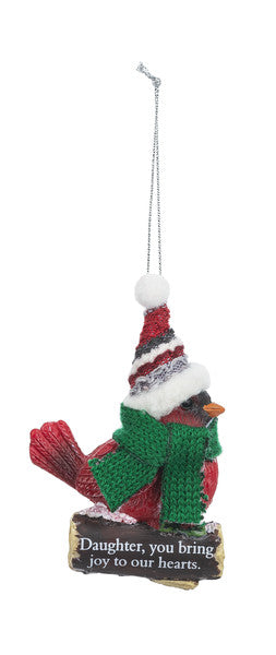 Cozy Bird Ornament - Daughter, you bring joy to hearts