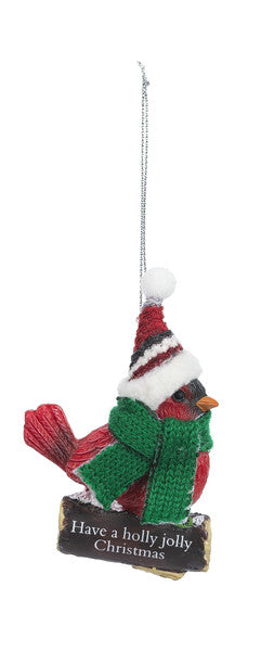 Cozy Bird Ornament - Have a holly jolly Christmas