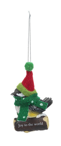 Cozy Bird Ornament - Joy to the world