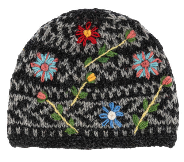 Cozy Embroidered Wool Beanie -