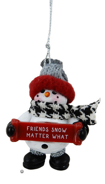 Cozy Snowman Ornament - Friends Snow Matter What