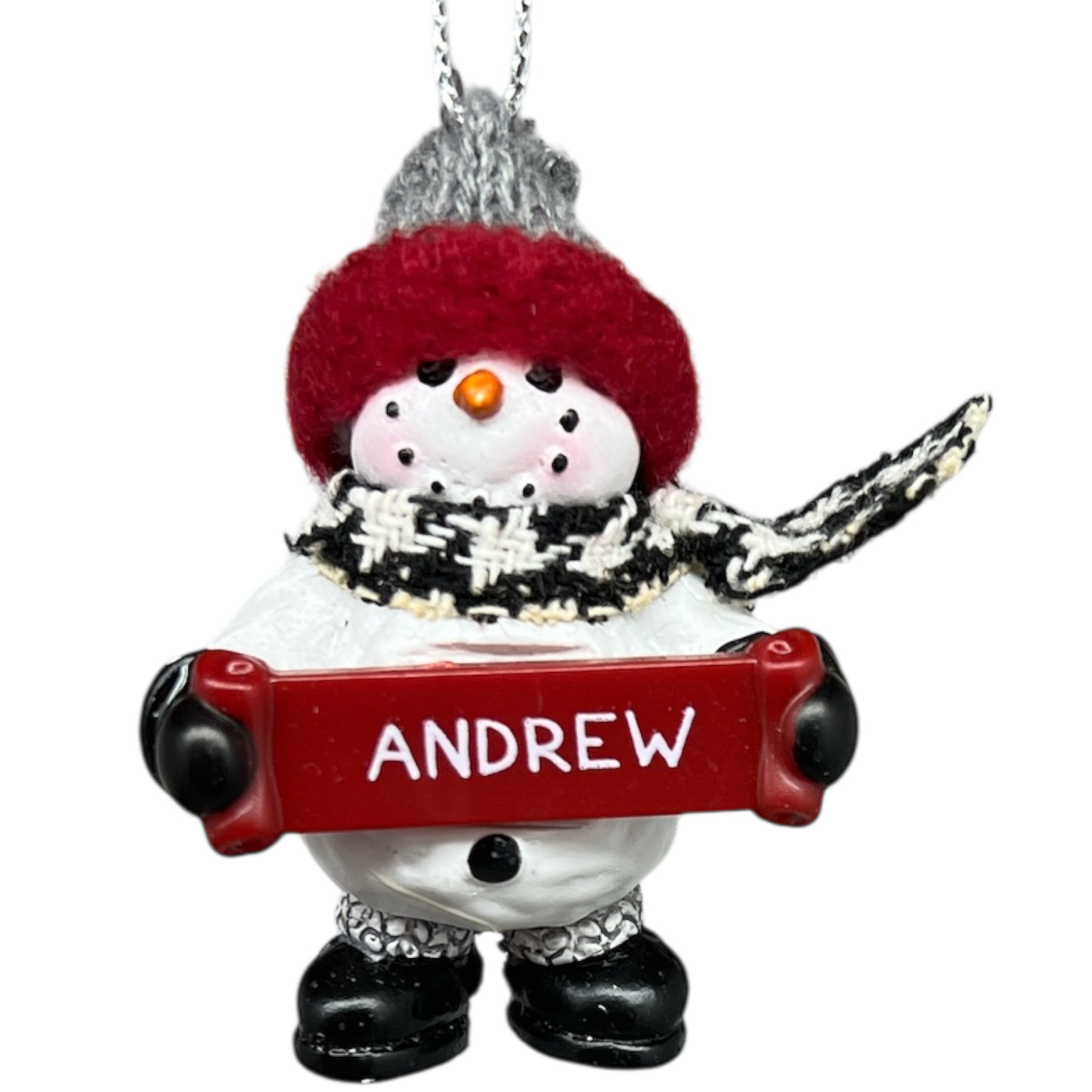 Cozy Snowman Ornament (Letters A - F) -