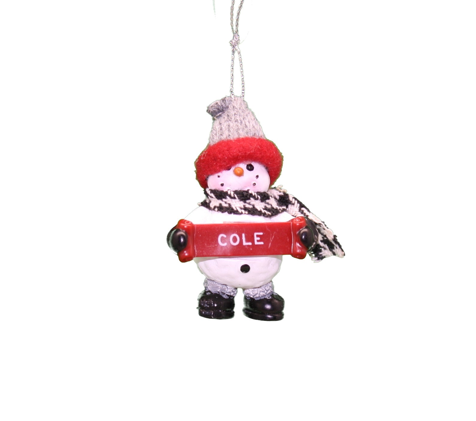 Cozy Snowman Ornament (Letters A - F) -