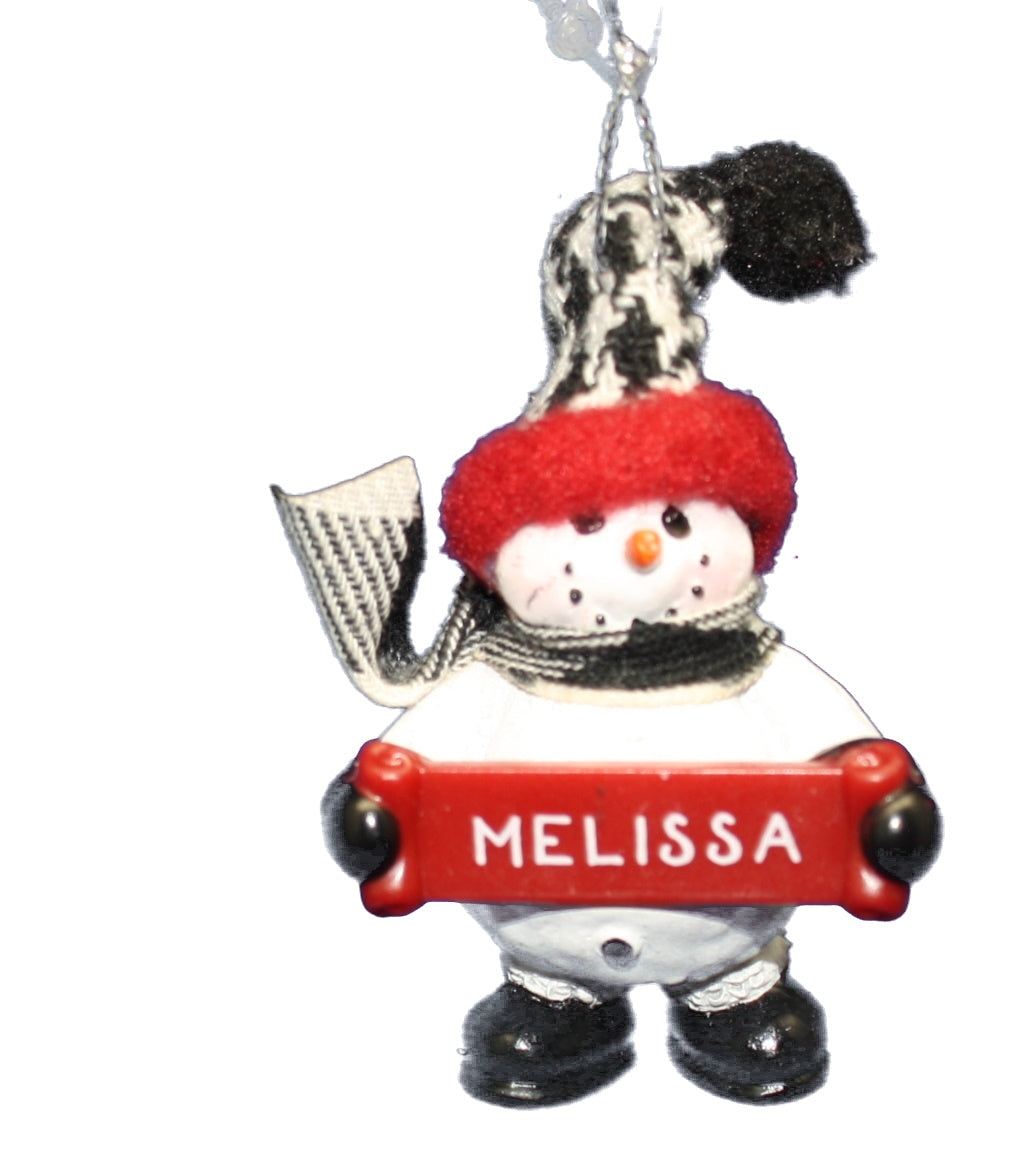 Cozy Snowman Ornament (Letters G - R) -