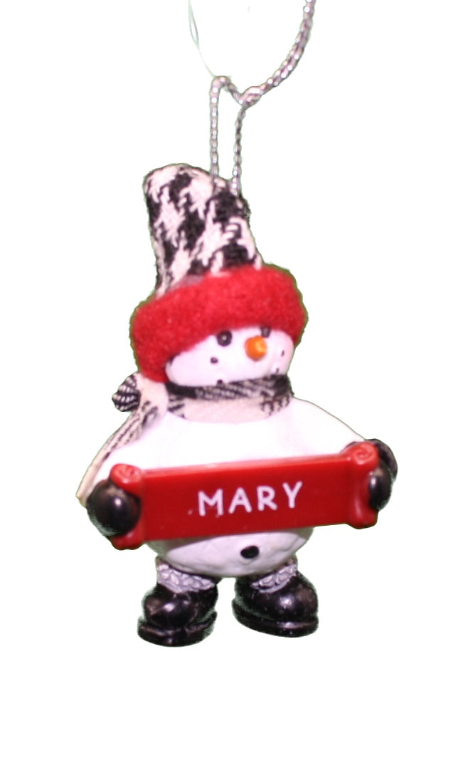 Cozy Snowman Ornament (Letters G - R) -