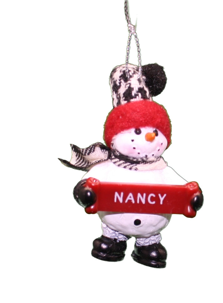 Cozy Snowman Ornament (Letters G - R) -