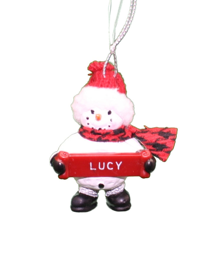 Cozy Snowman Ornament (Letters G - R) -
