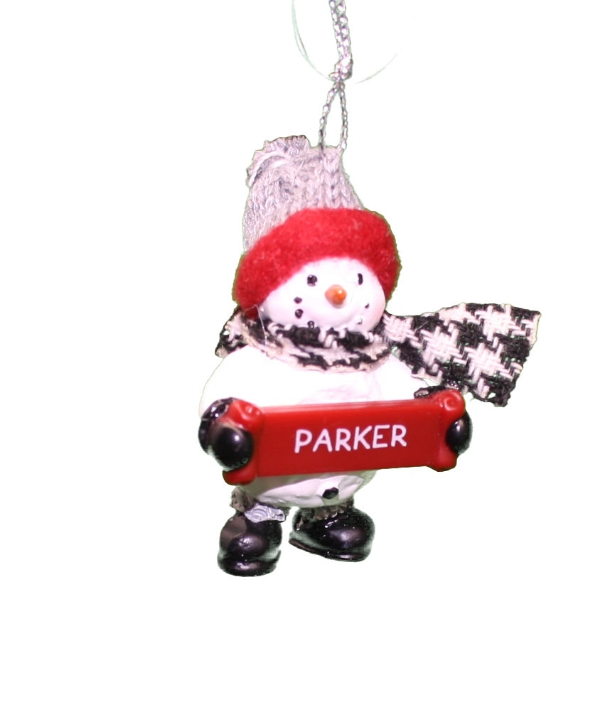 Cozy Snowman Ornament (Letters G - R) -