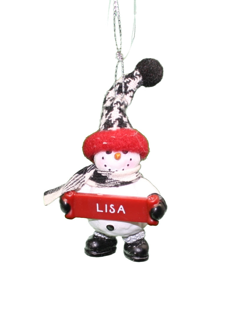 Cozy Snowman Ornament (Letters G - R) -