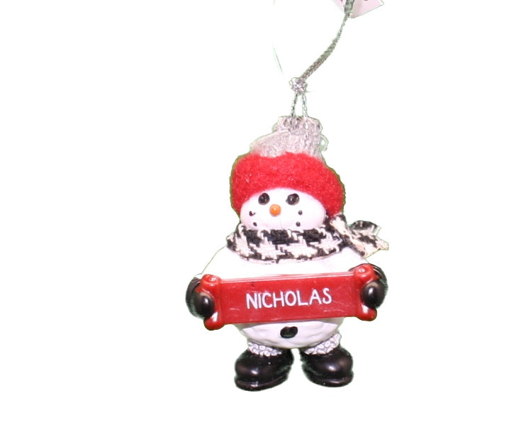 Cozy Snowman Ornament (Letters G - R) -