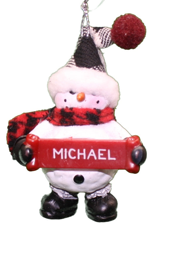Cozy Snowman Ornament (Letters G - R) -