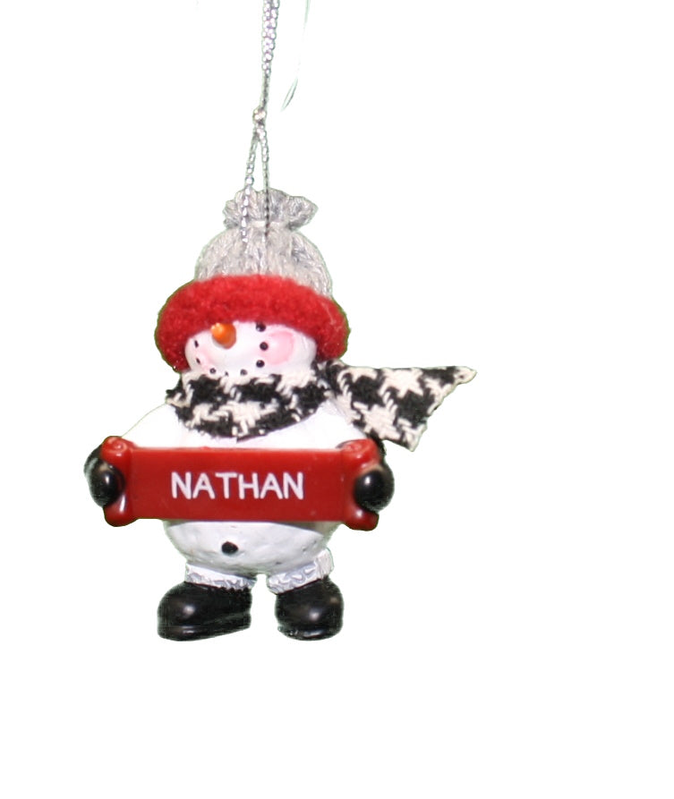 Cozy Snowman Ornament (Letters G - R) -