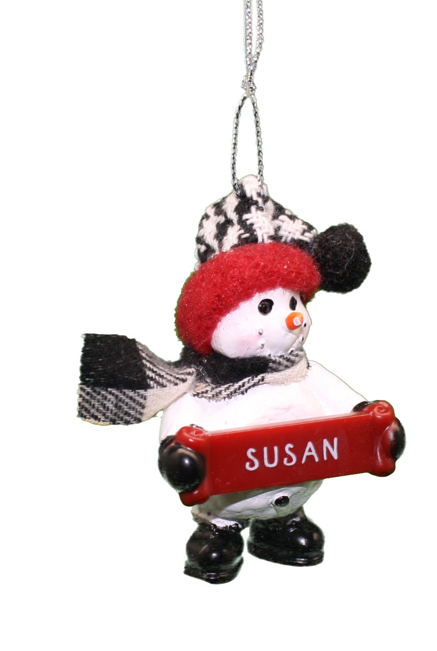 Cozy Snowman Ornament (Letters S - Z) -