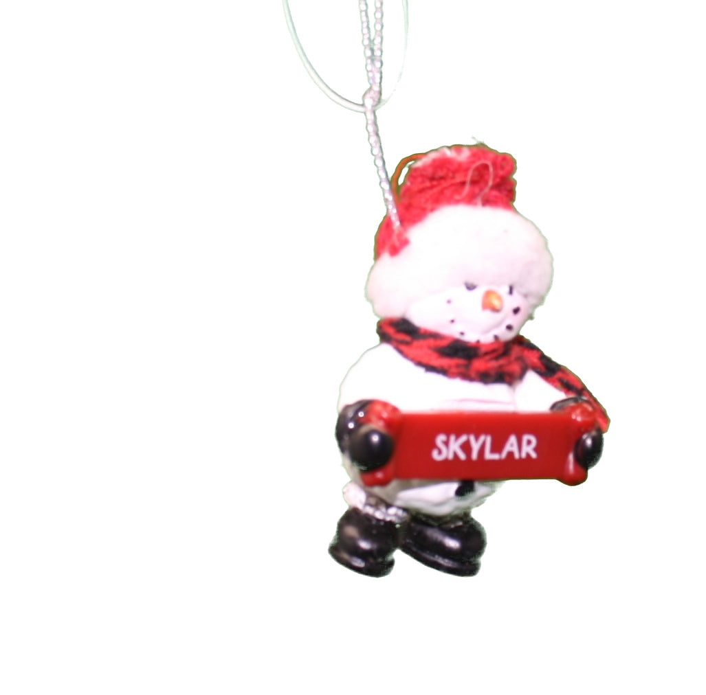 Cozy Snowman Ornament (Letters S - Z) -