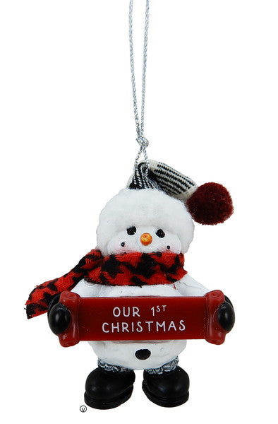 Cozy Snowman Ornament - Our 1st Christmas