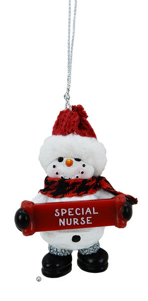 Cozy Snowman Ornament - Special Nurse