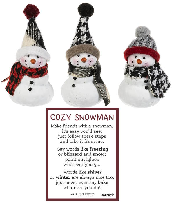 Cozy Snowman Pocket Charm Figurine -