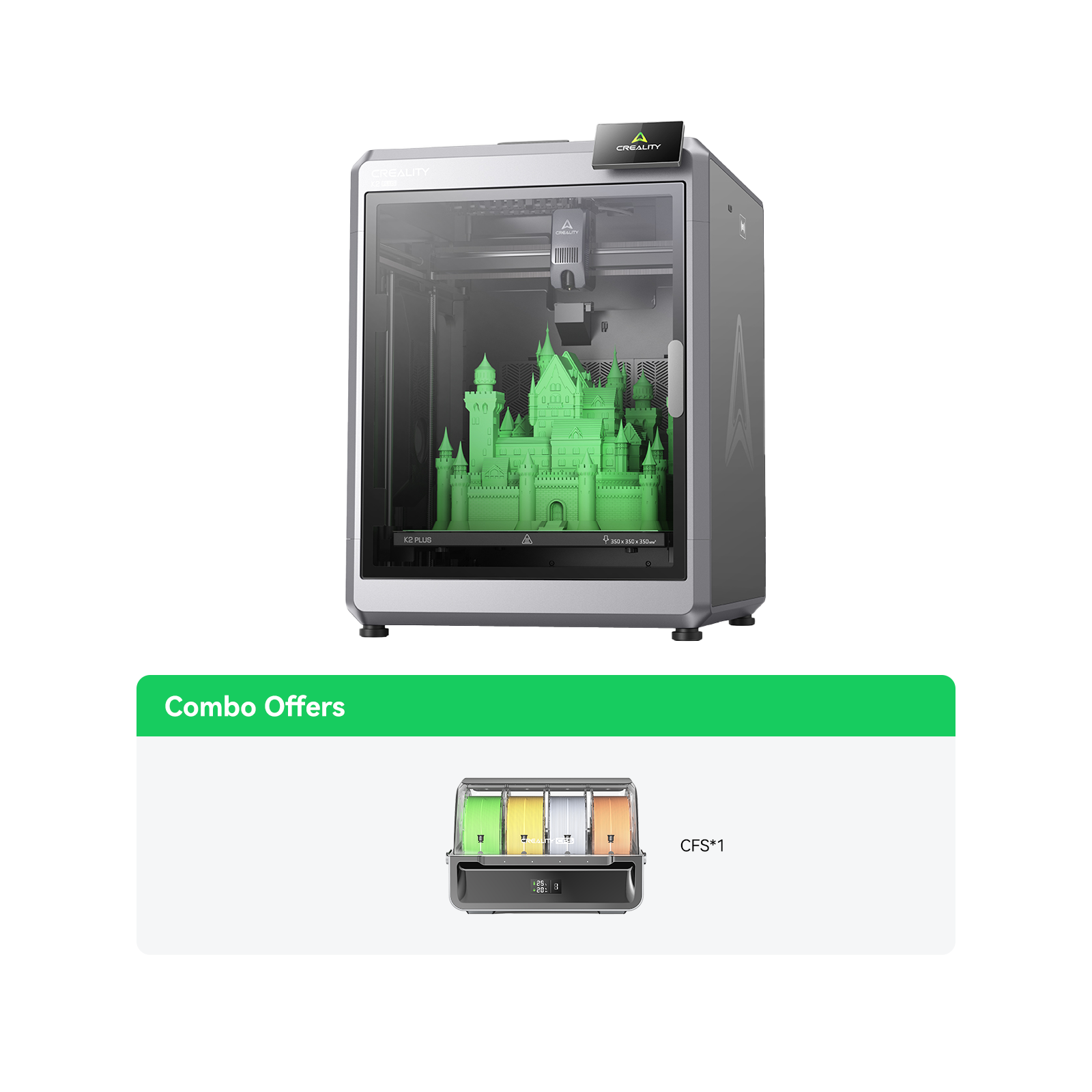 Creality K2 Plus 3D Printer with 16-Color CFS System and Large Build Volume