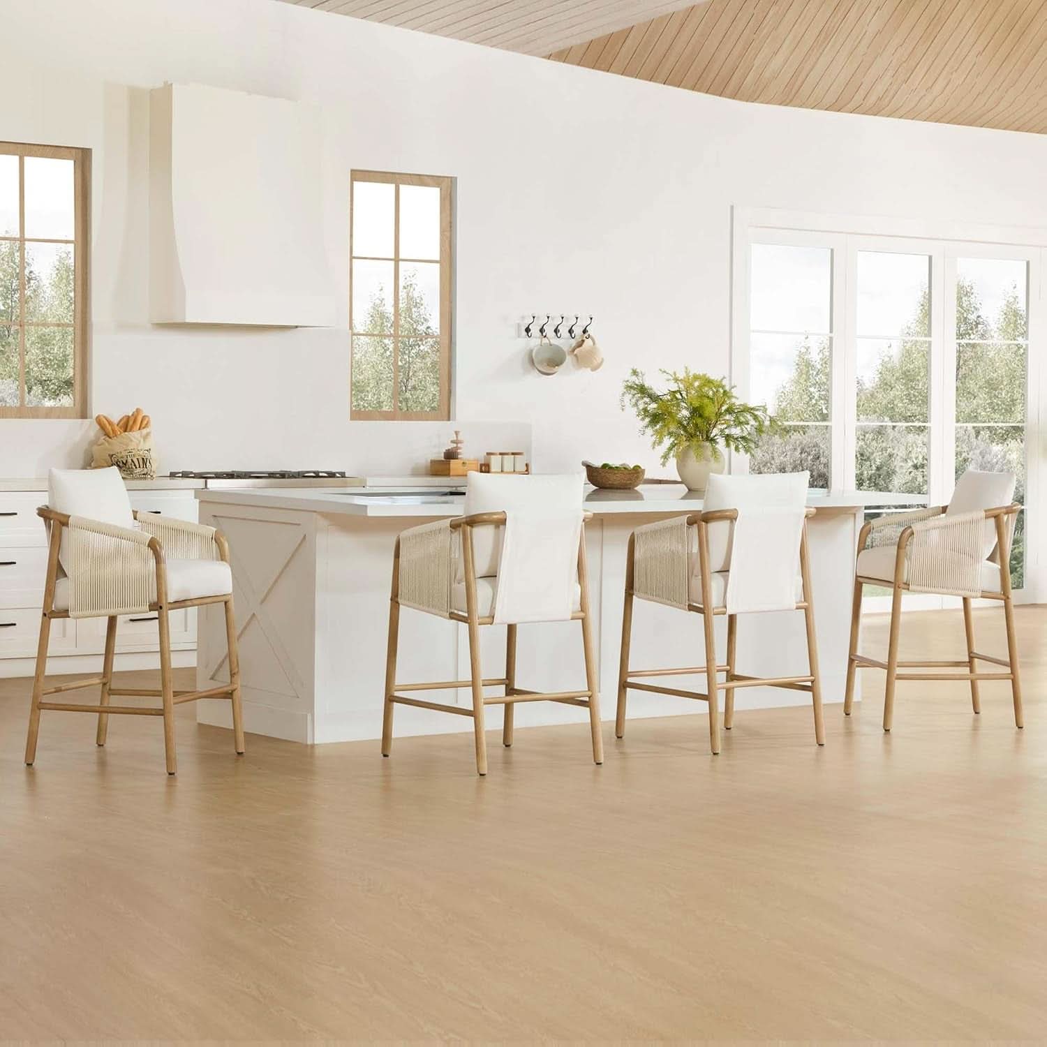 Cream 27 Inch Counter Height Bar Stools Set Of 2 For Kitchen Island