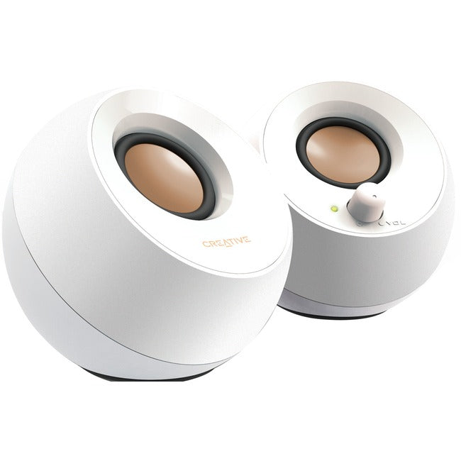 Creative Pebble 2.0 Speaker System - 4.40 W RMS - White 51MF1680AA001