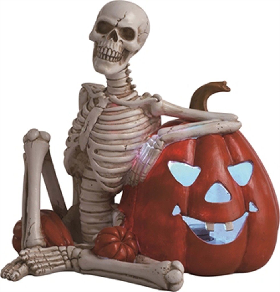 Creepy Skeleton with Led Lightup Jack-o-lantern