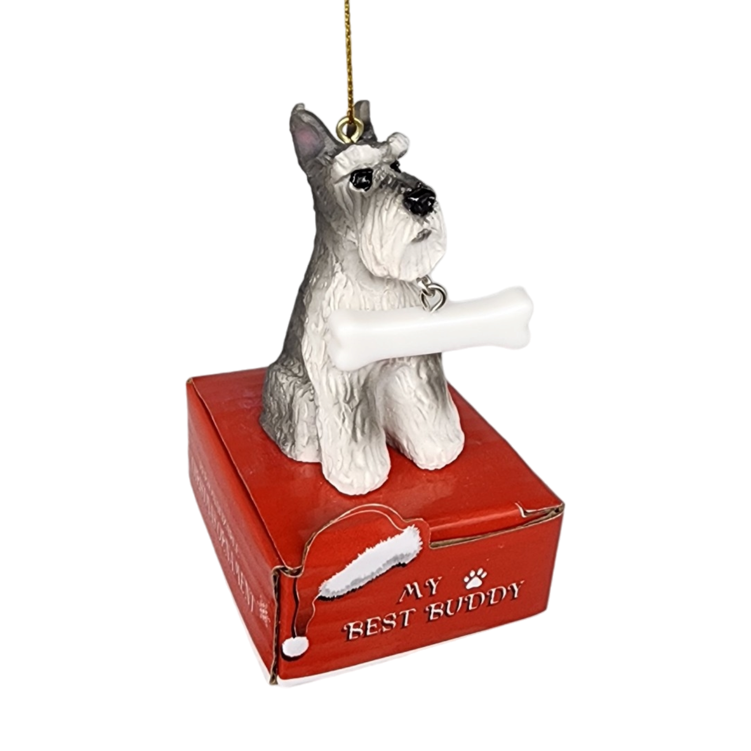 Cropped Schnauzer with Bone Ornament