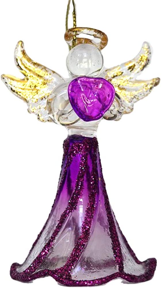 Crystal Birthstone Angel Ornament - February