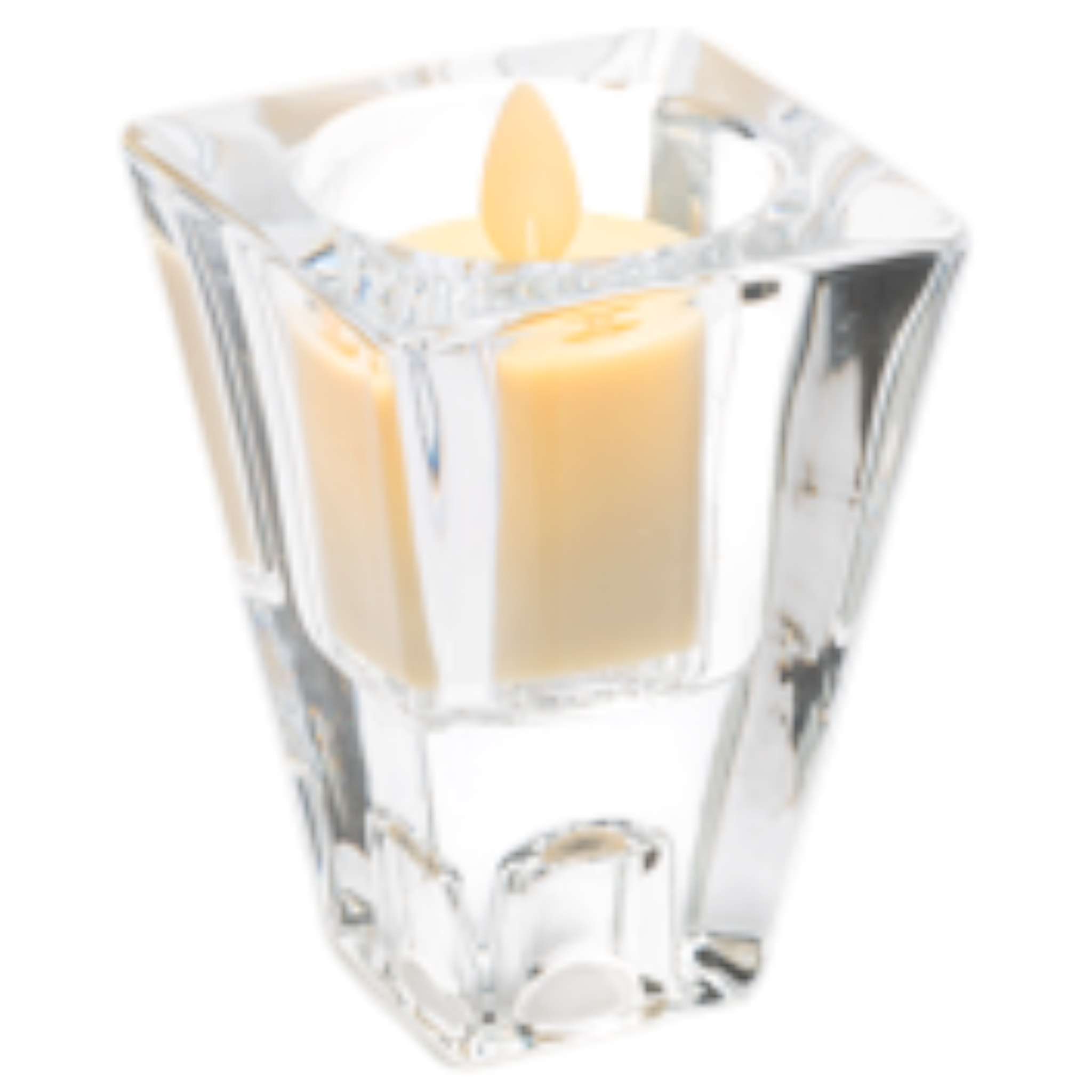 Crystal Clear Candle - Reversible Holder - 3.5 Inch