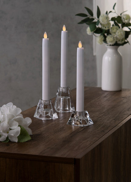 Crystal Clear Candle - Reversible Holder - 3.5 Inch