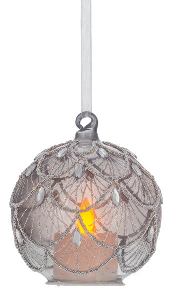 Crystal Lace Glow Candle Ornament