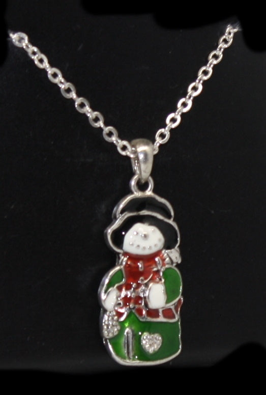 Crystal Snowman Necklace - Scarf