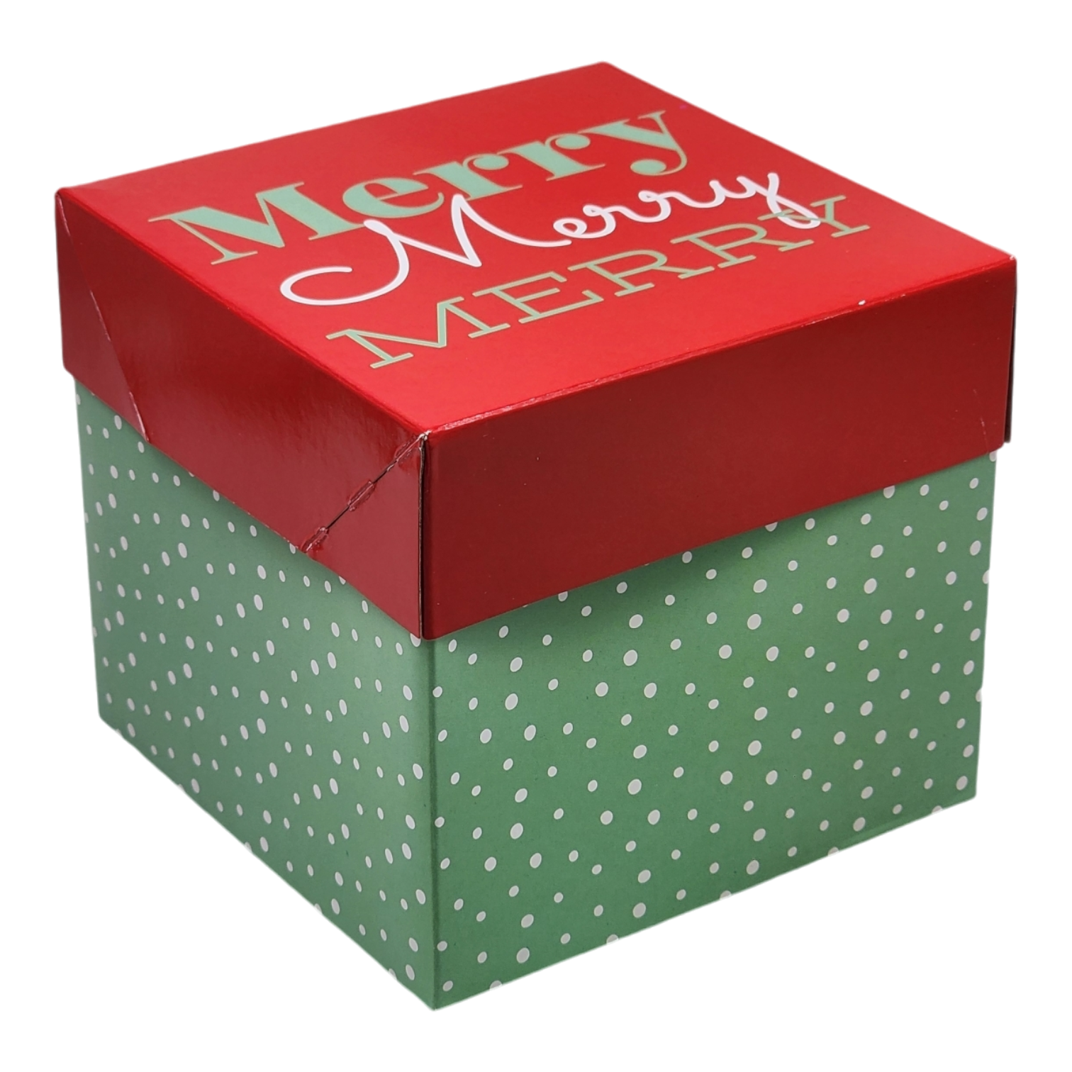 Cube Giftware Gift Box - set of 2 - Dots on Green