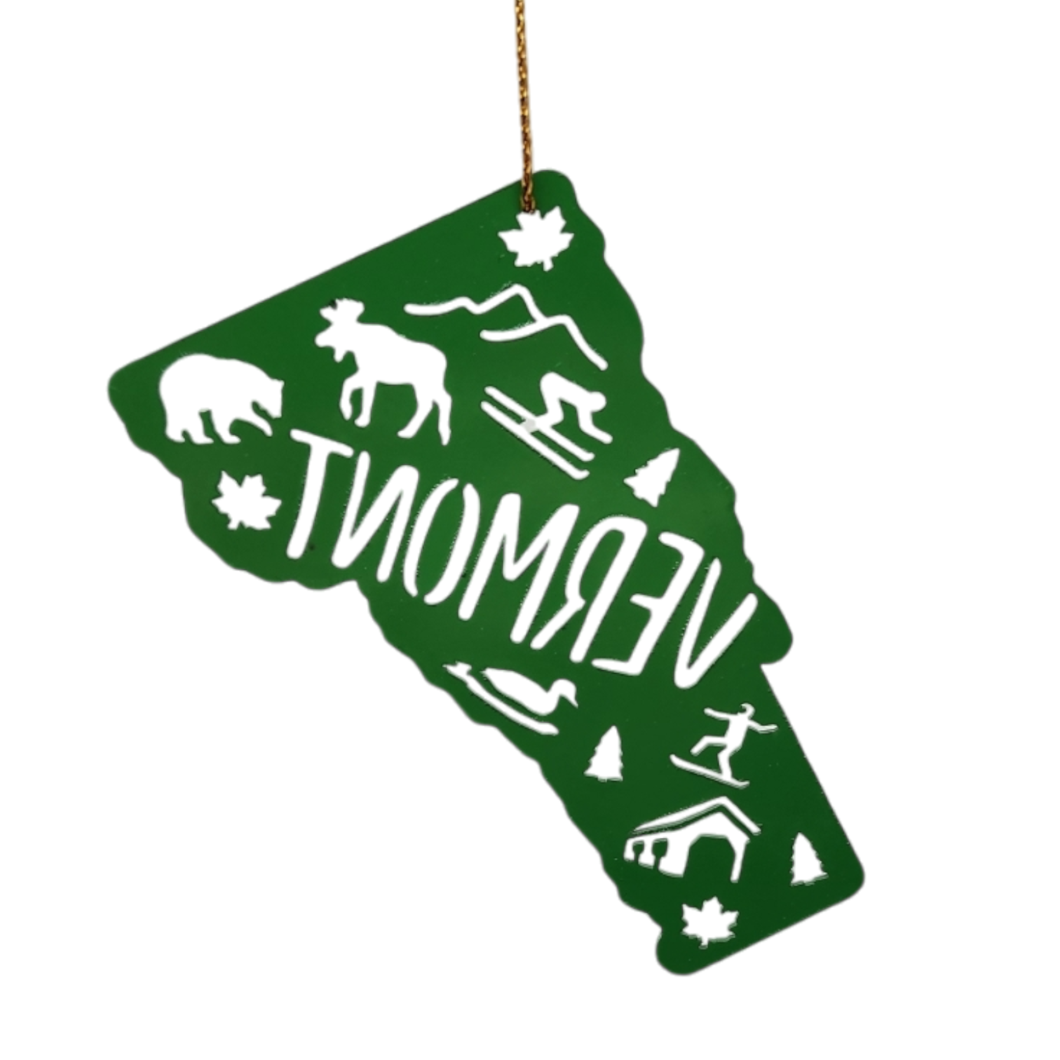 Cutout Metal Vermont Ornament