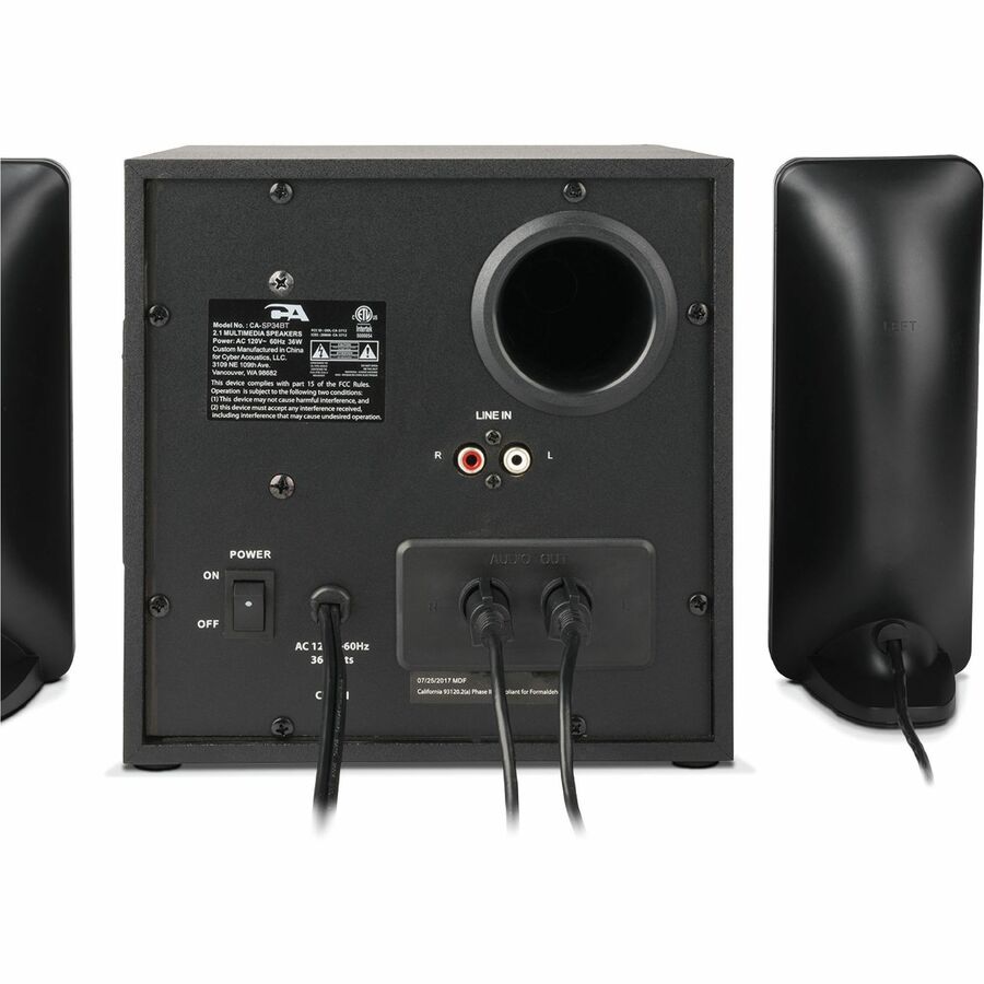 Cyber Acoustics Ca-Sp34Bt 2.1 Bluetooth Speaker System - Black