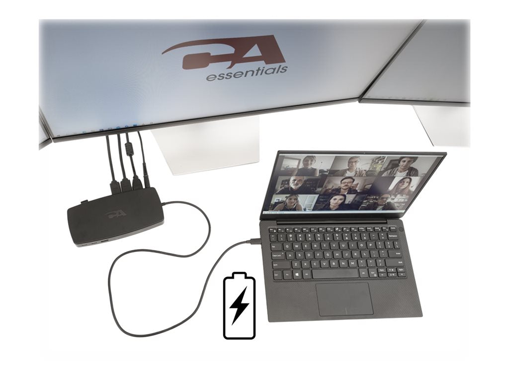 Cyber Acoustics Essential DS-6000 - Docking station - for notebook - USB-C 3.2 Gen 2 / Thunderbolt 3 - 3 x HDMI - 1GbE -