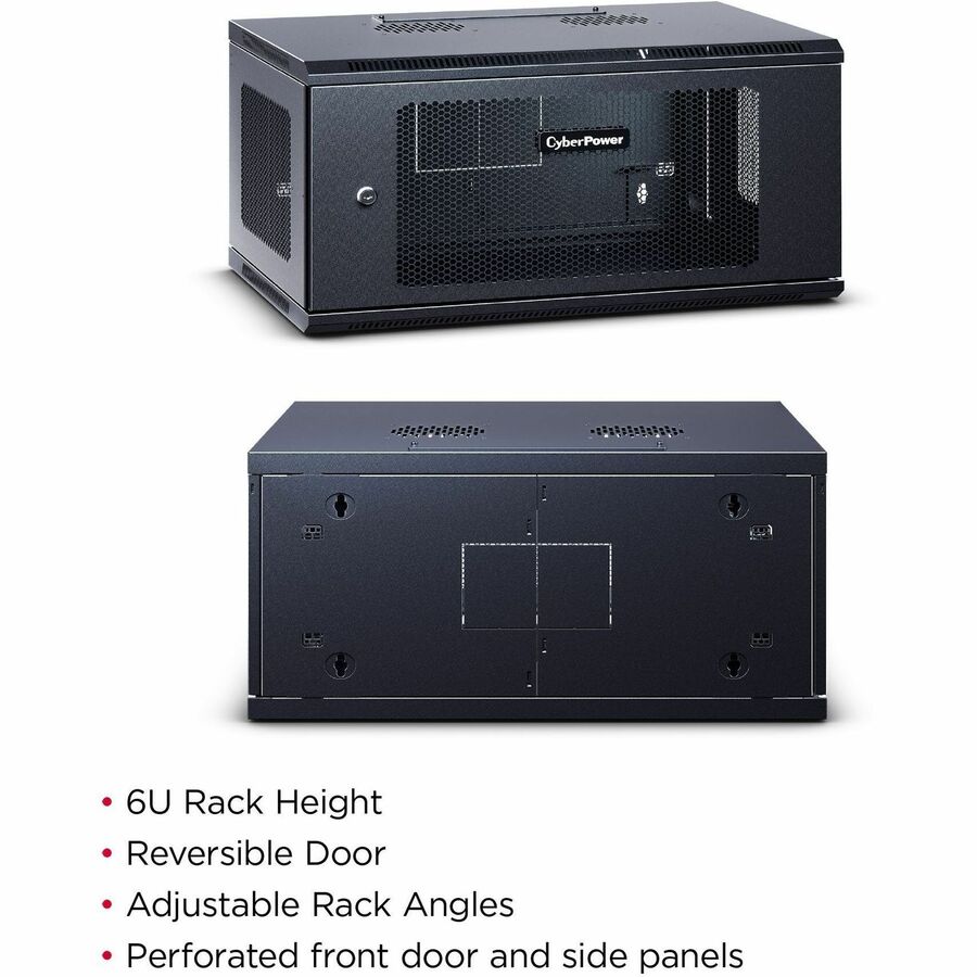 CyberPower CR6U61003 Wall Mount Enclosure - For Switch, Patch Panel - 6U Rack Height -