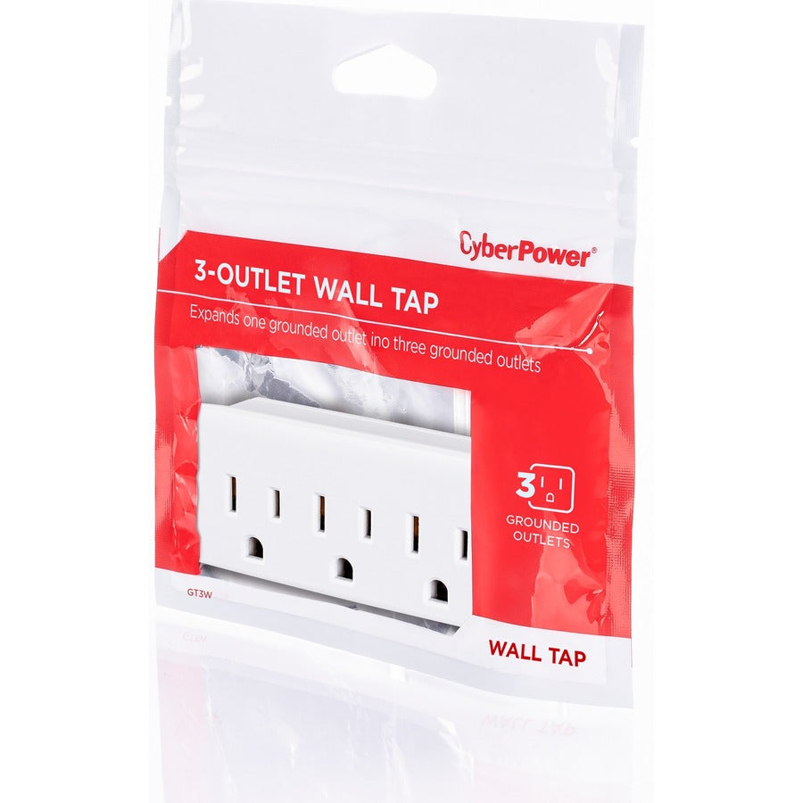 CyberPower GT3W Straight Outlet Adapter - 3 - NEMA 5-15R Outlet(s), NEMA 5-15P Plug Type,