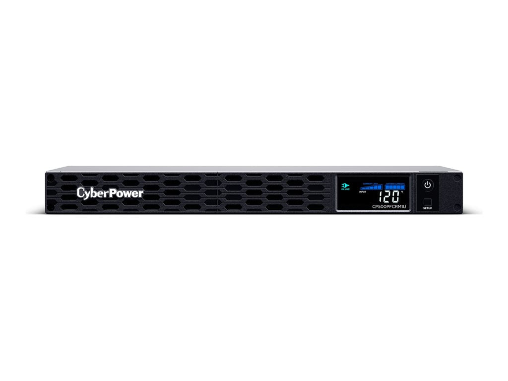 CyberPower PFC Sinewave Series CP500PFCRM1U - UPS (rack-mountable) - AC 120 V - 300 Watt - 500 VA - 7 Ah - USB, serial - output