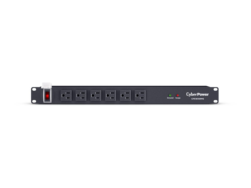 CyberPower Rackbar CPS1615RMS - Surge protector (rack-mountable) - AC 125 V - output connectors: 16 - 1U - 6 ft cord - black
