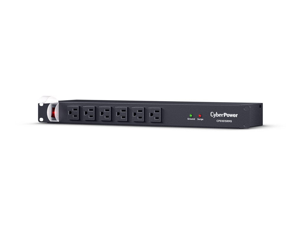 CyberPower Rackbar CPS1615RMS - Surge protector (rack-mountable) - AC 125 V - output connectors: 16 - 1U - 6 ft cord - black