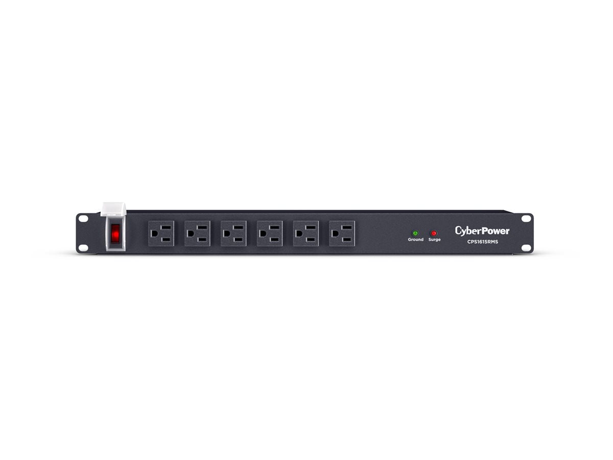 CyberPower Rackbar CPS1615RMS - Surge protector (rack-mountable) - AC 125 V - output connectors: 16 - 1U - 6 ft cord - black