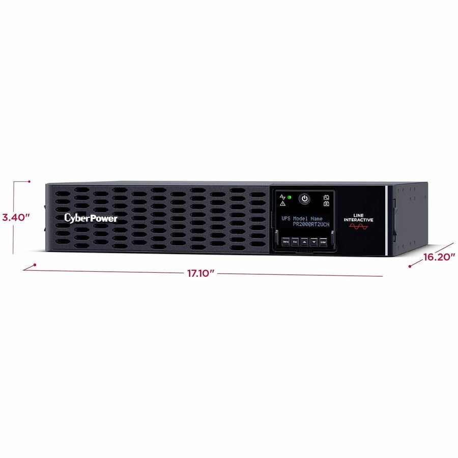 CyberPower Smart App Sinewave PR2000RT2UCN 2000VA Rack/Tower UPS - 2U Rack/Tower - AVR - 3
