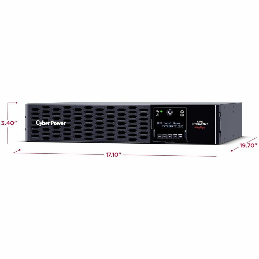 CyberPower Smart App Sinewave PR2000RTXL2UC 2000VA Rack/Tower UPS - 2U Rack/Tower - AVR -