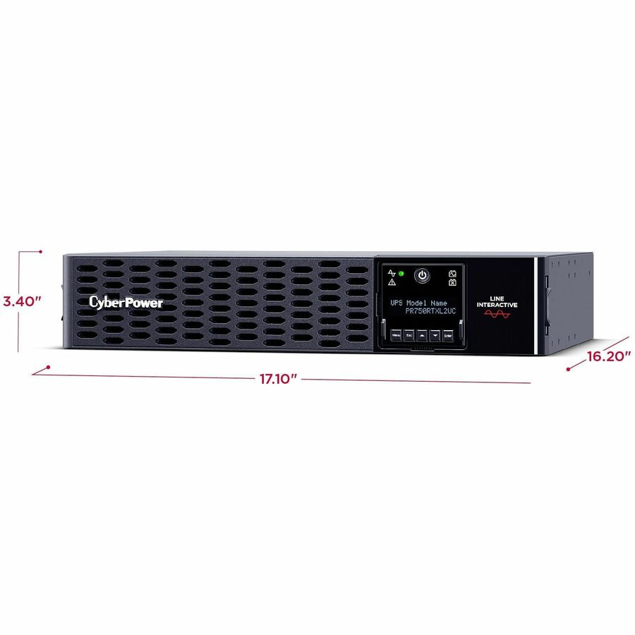 CyberPower Smart App Sinewave PR750RTXL2UC 750VA Rack/Tower UPS - 2U Rack/Tower - AVR - 3