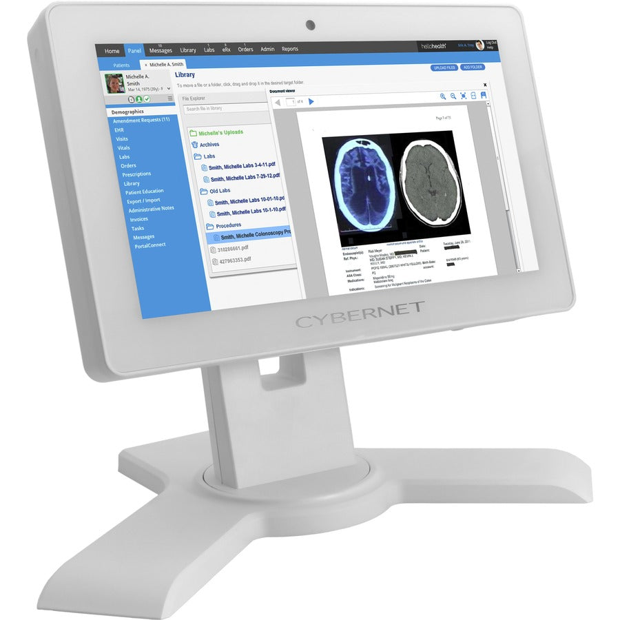 Cybernet CyberMed M M12 All-in-One Computer - Intel Celeron J1900 - 8 GB - 128 GB SSD - 11.6 Full HD Touchscreen - Desktop - White" CYBERMED-M12