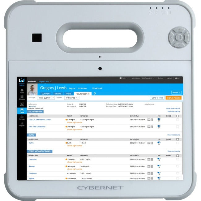 Cybernet The CyberMed-Rx is a 10.1-inch Rugged Medical Grade Tablet in a fully disinfectable casing and touch glass that mitigates the spread of germs and harmful microbes.