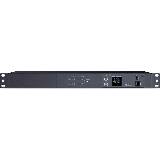 Cyberpower Metered Ats Series Pdu24005 - Power Distribution Unit (Rack-Mountable) - Ac 200-240 V - 1-Phase - Serial - Input: 2 X Iec 60320 C20 - Output Connectors: 10 (8 X Iec 60320 C13, 2 X Iec 60320 C19) - 1U - 10 Ft Cord - Black