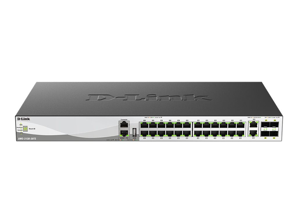 D-Link DMS 3130-30TS - Switch - L3 - managed - 24 x 100/1000/2.5G + 2 x 100/1000/2.5G/5G/10G + 4 x 10 Gigabit / 25 Gigabit SFP28 DMS-3130-30TS